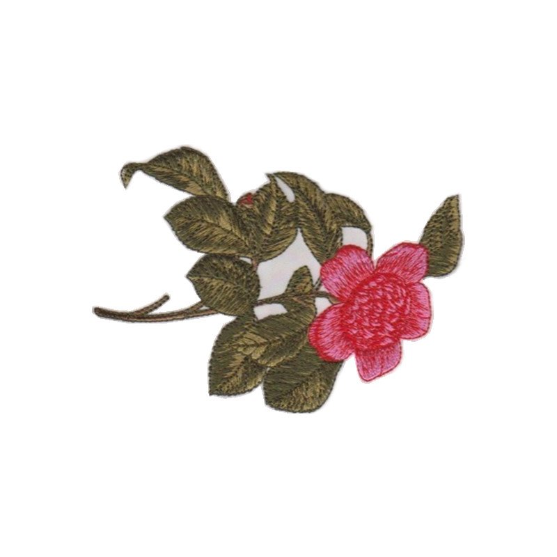 camellia floral embroidery digitizing sample