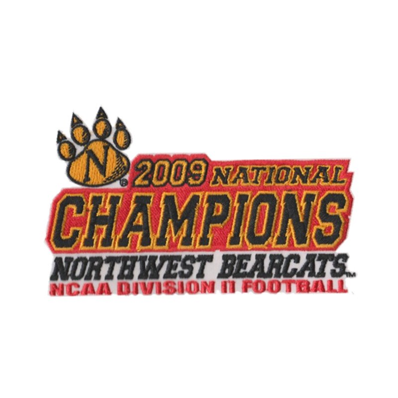 Northwest Bearcats football championship logo embroidery digitizing sample, sports team graphic stitch conversion